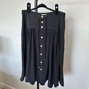 Leifsdottir by Anthropologie Black Skirt with Gold Buttons